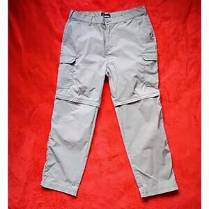 Denali Convertible Hiking Pants Mens 36x30 Cargo Outdoor Camping Trouser Gray